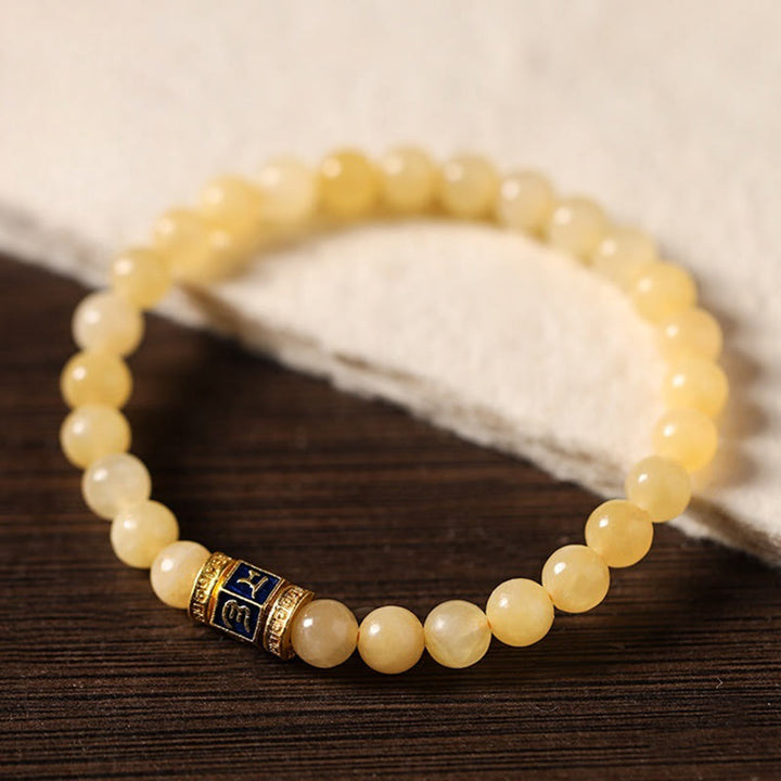 Buddha Stones Topaz Beads Om Mani Padme Hum Fortune Bracelet - image 2