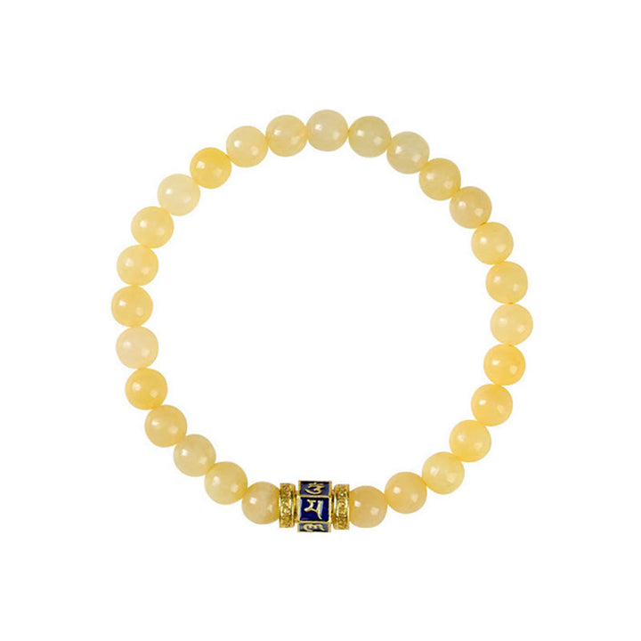 Buddha Stones Topaz Beads Om Mani Padme Hum Fortune Bracelet - image 9