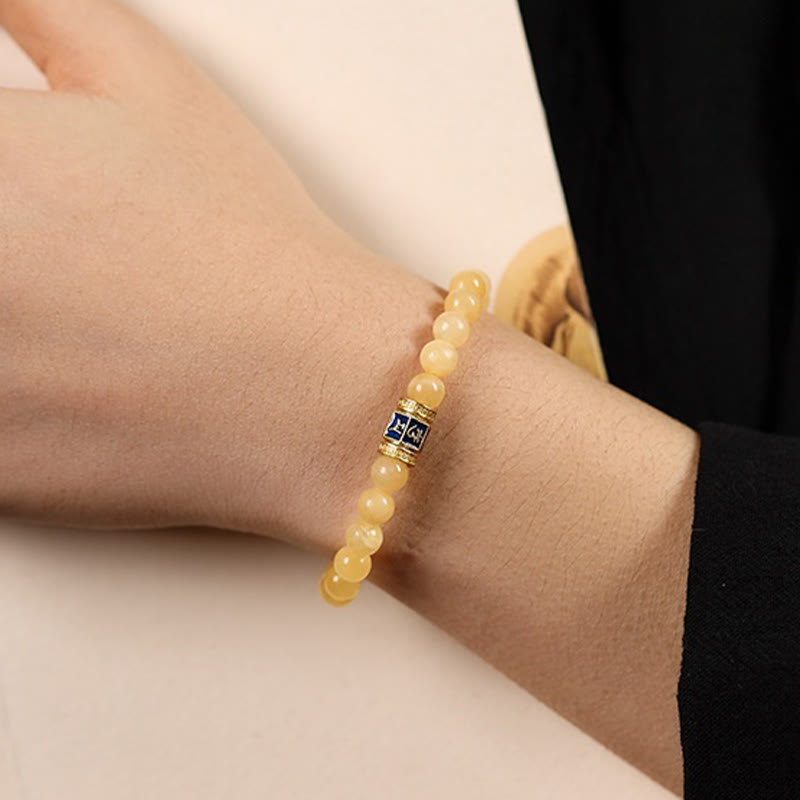 Buddha Stones Topaz Beads Om Mani Padme Hum Fortune Bracelet - image 8