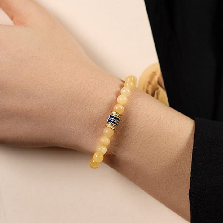 Buddha Stones Topaz Beads Om Mani Padme Hum Fortune Bracelet - image 8