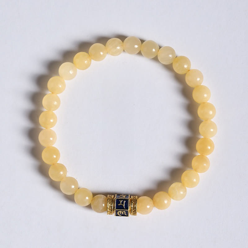 Buddha Stones Topaz Beads Om Mani Padme Hum Fortune Bracelet - image 7