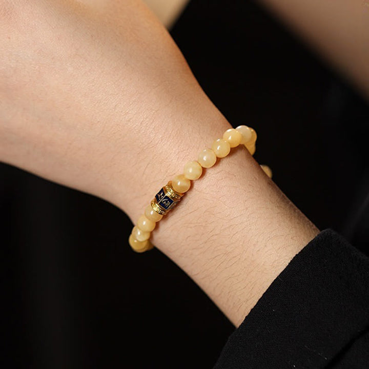 Buddha Stones Topaz Beads Om Mani Padme Hum Fortune Bracelet - image 3