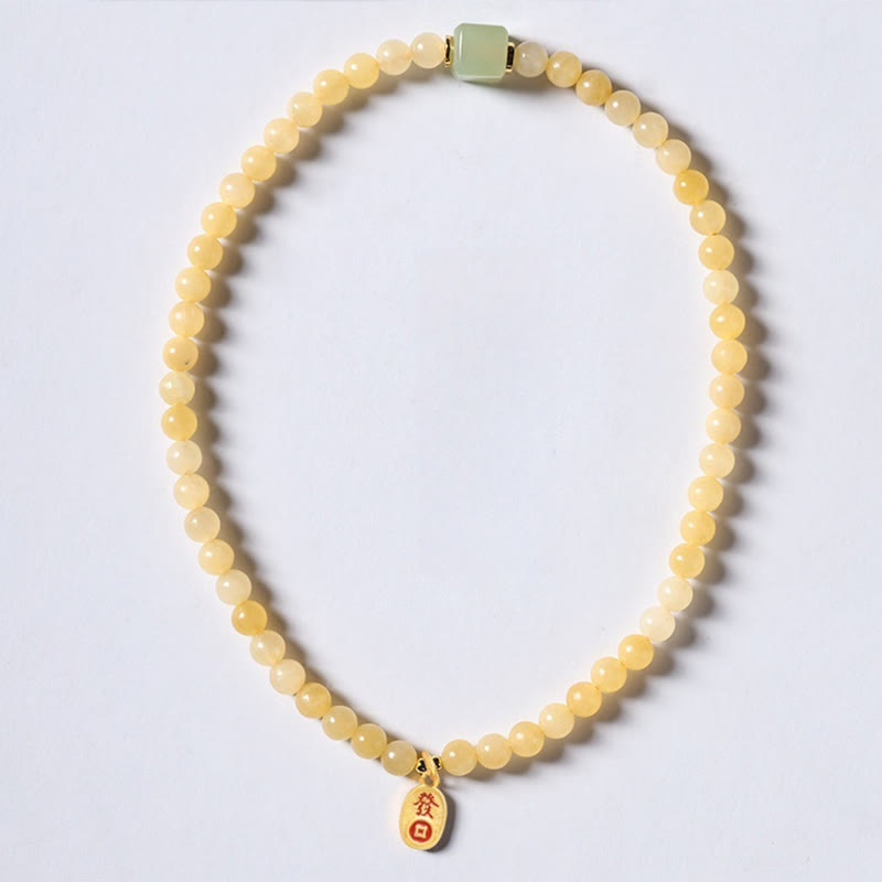 Buddha Stones Topaz Beads Jade Cube Double Circle Wealth Bracelet - image 1