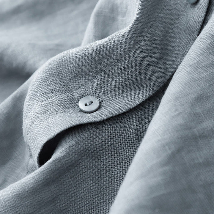 Buddha Stones Summer 2pcs Plain Long Sleeve Shirt Top Cardigan Shorts Meditation Clothing Women's Set With Pockets - image 21