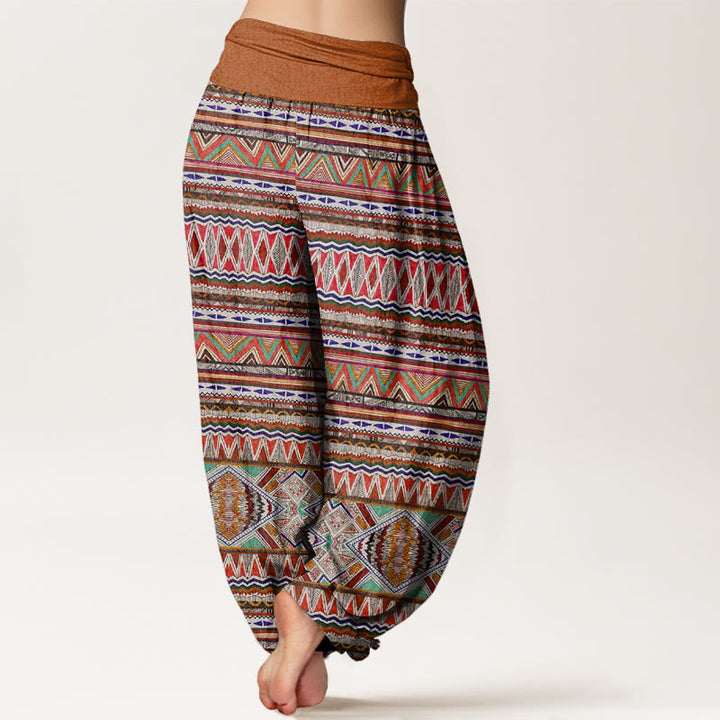Buddha Stones Casual Tribal Style Geometric Pattern Women's Elastic Waist Harem Pants - image 2