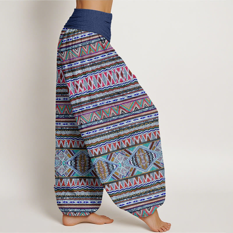 Buddha Stones Casual Tribal Style Geometric Pattern Women's Elastic Waist Harem Pants - image 8