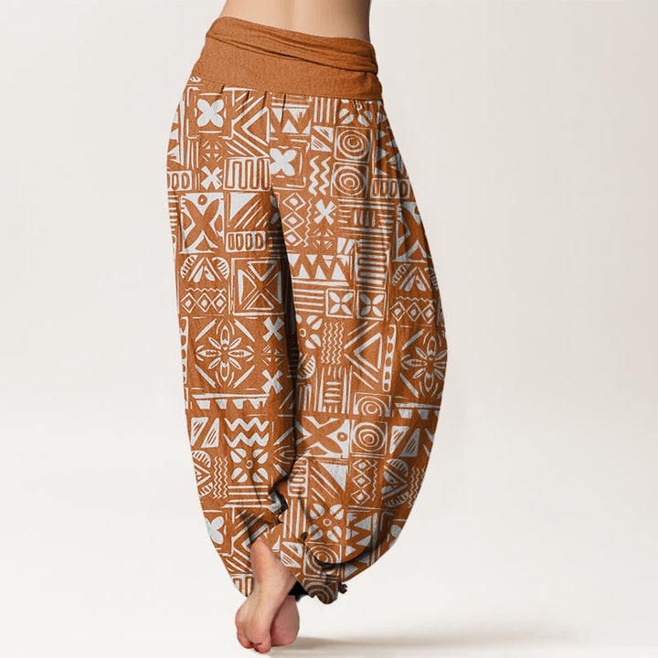 Buddha Stones Casual Tribal-inspired Geometric Pattern Women's Elastic Waist Harem Pants - image 2