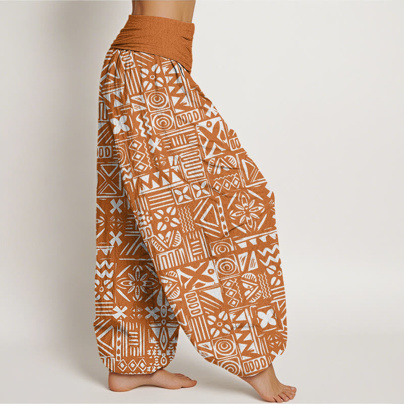 Buddha Stones Casual Tribal-inspired Geometric Pattern Women's Elastic Waist Harem Pants - image 1
