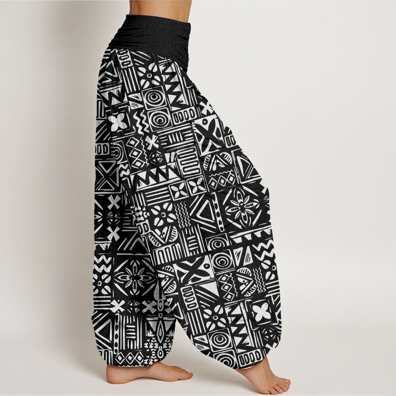 Buddha Stones Casual Tribal-inspired Geometric Pattern Women's Elastic Waist Harem Pants - image 5