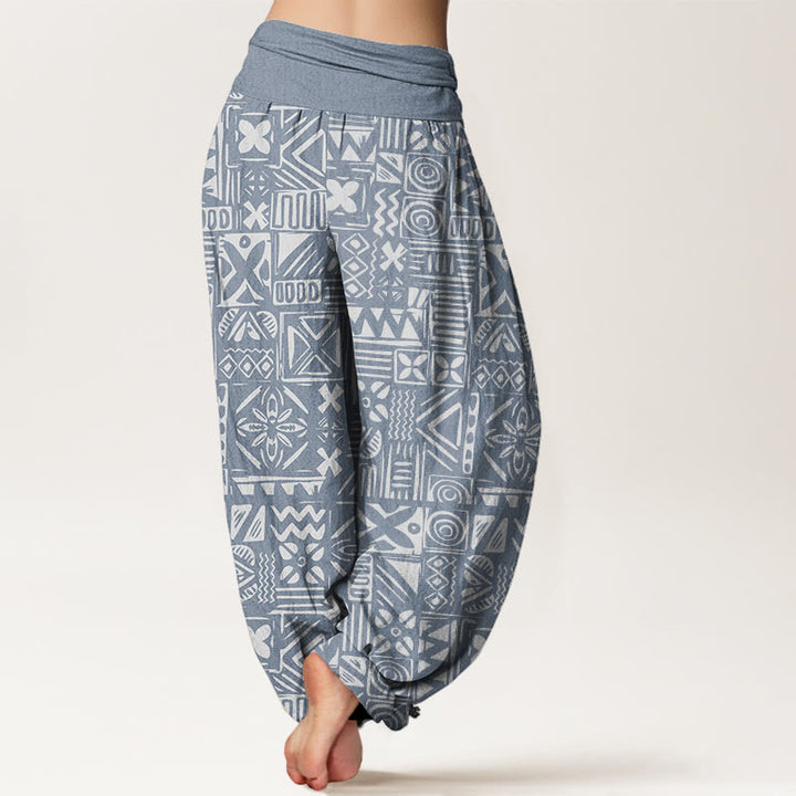 Buddha Stones Casual Tribal-inspired Geometric Pattern Women's Elastic Waist Harem Pants - image 9