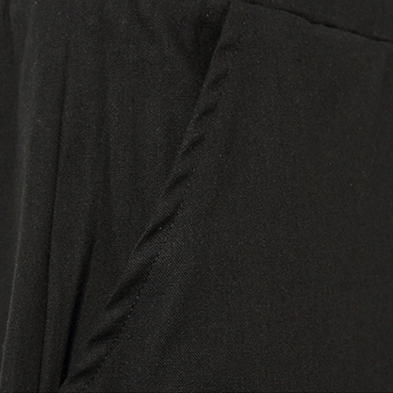 Buddha Stones Spring Plain Simple Patchwork Design Drawstring Cotton Linen Men's 7-8 Length Wide Leg Pants With Pockets - image 21