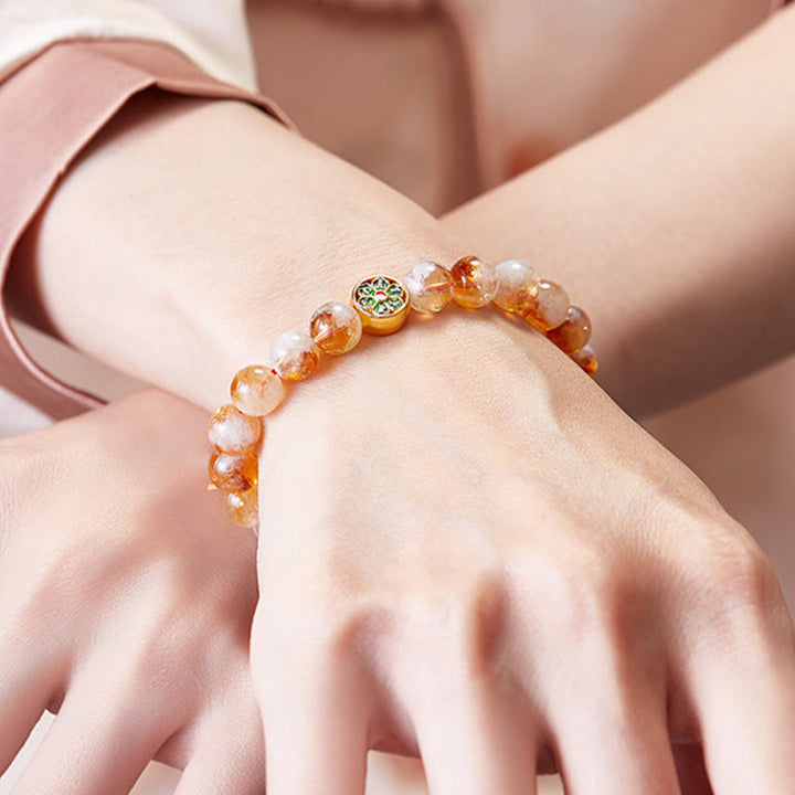 Buddha Stones 999 Sterling Silver Om Mani Padme Hum Citrine Protection Bracelet - image 6