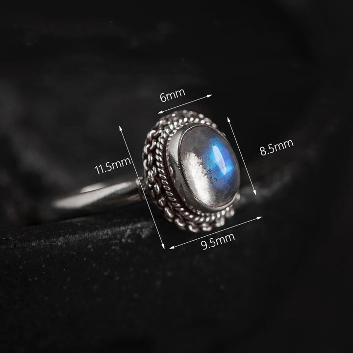 Buddha Stones 925 Sterling Silver Natural Moonstone Positive Ring - image 14