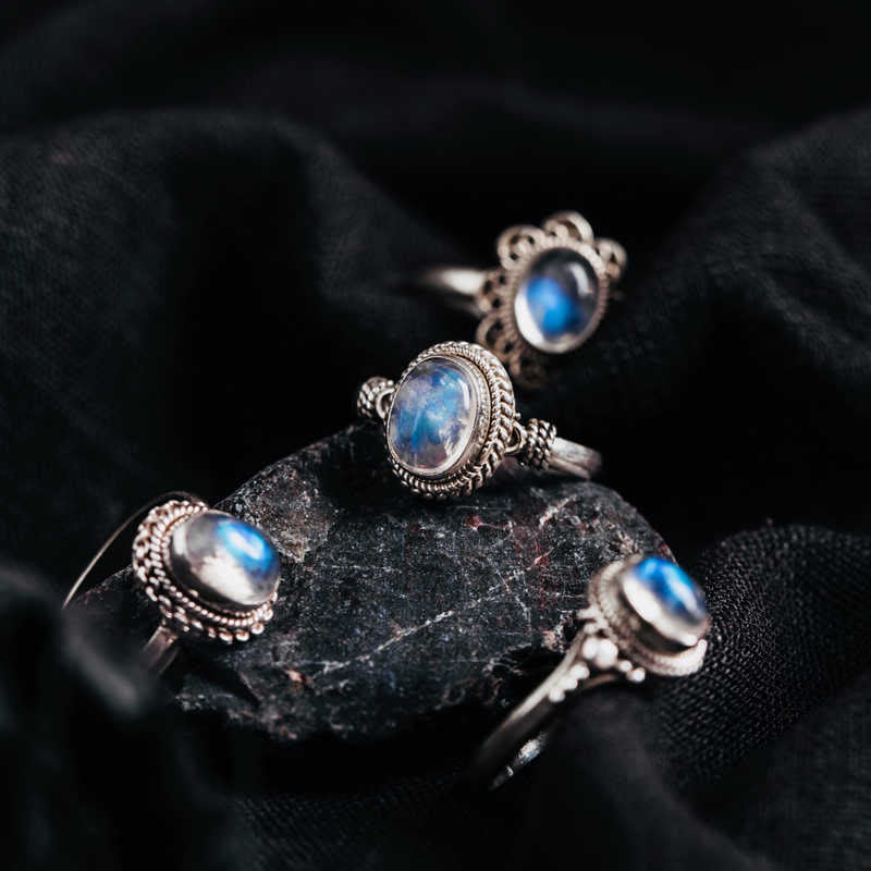 Buddha Stones 925 Sterling Silver Natural Moonstone Positive Ring - image 0