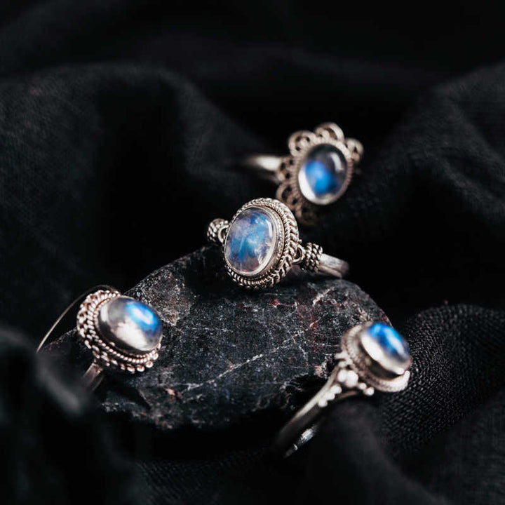 Buddha Stones 925 Sterling Silver Natural Moonstone Positive Ring - image 0