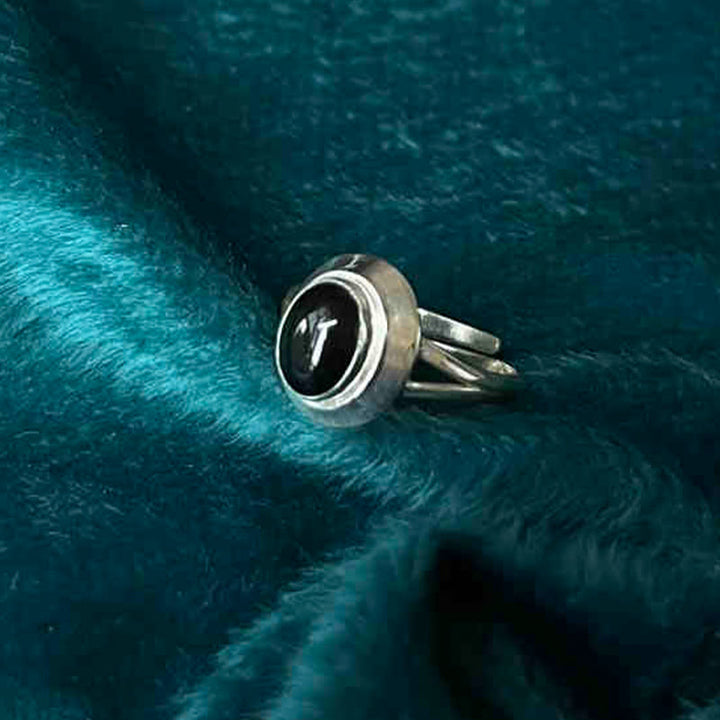 Buddha Stones 925 Sterling Silver Handmade Black Onyx Fortune Adjustable Ring - Style Two US6-US9(Adjustable) - image 8