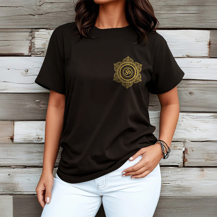 Buddha Stones Golden Mandala OM Pattern Tee T-shirt - image 6