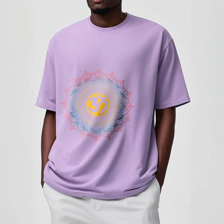 Buddha Stones Color Gradient Mandala OM Pattern Tee T-shirt - image 17