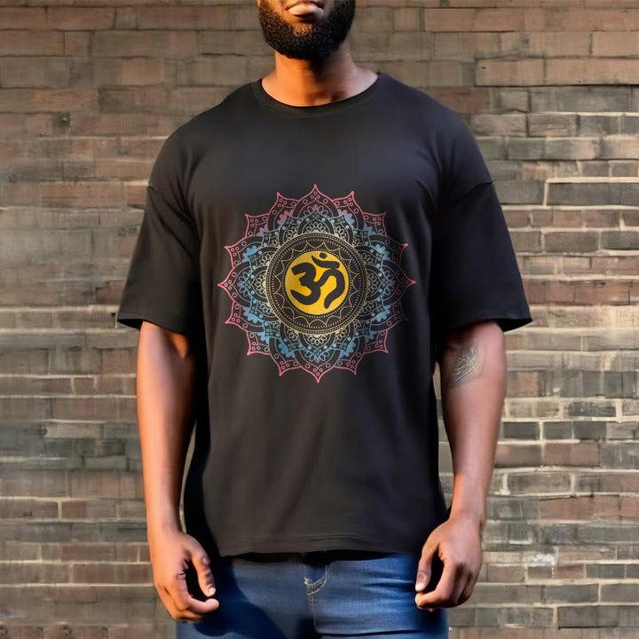 Buddha Stones Color Gradient Mandala OM Pattern Tee T-shirt - image 3