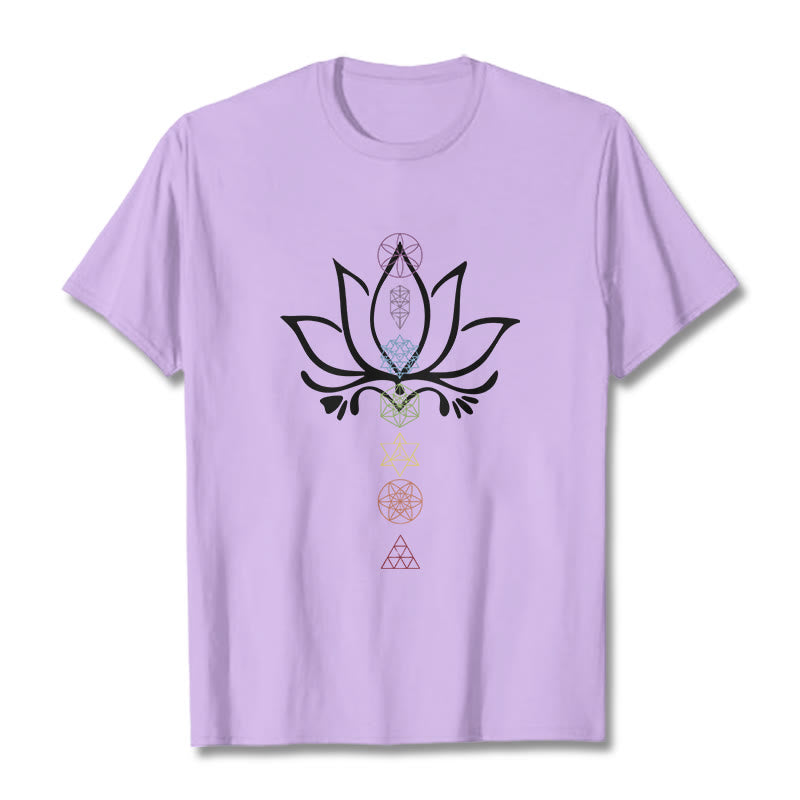 Buddha Stones Lotus Sacred Geometry Tee T-shirt - Plum - 2XL - image 16