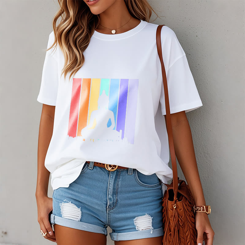 Buddha Stones Meditation Buddha Rainbow Tee T-shirt - image 7