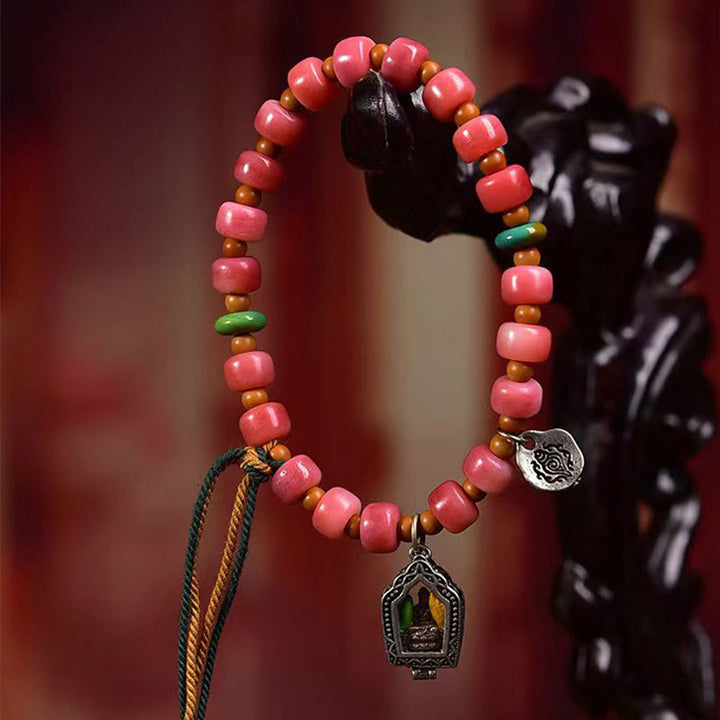 Buddha Stones Tibetan Camel Bone Red Agate Luck Bracelet - image 2