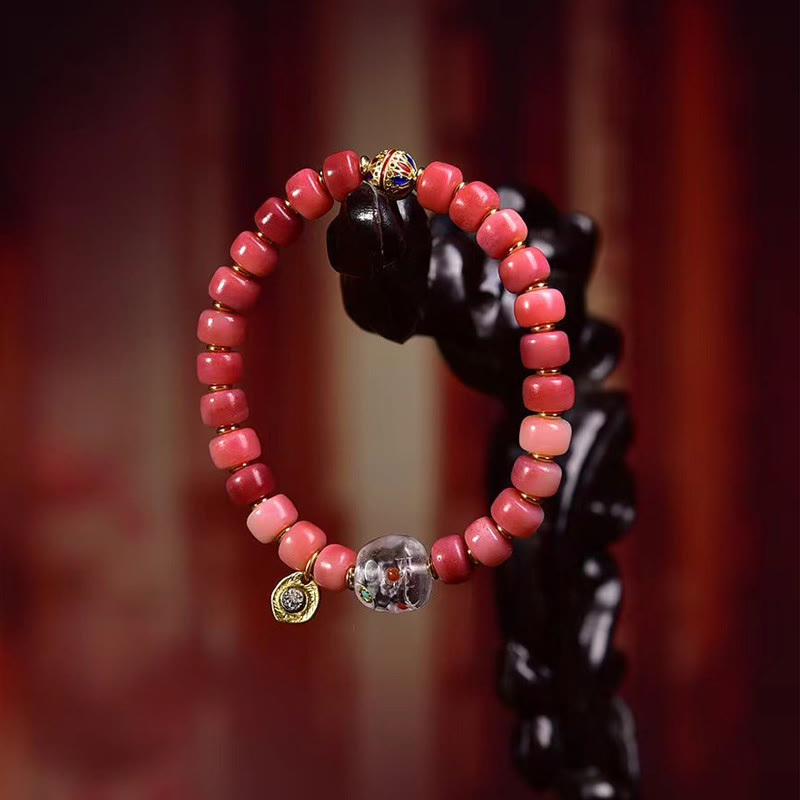Buddha Stones Tibetan Camel Bone Red Agate Luck Bracelet - image 13