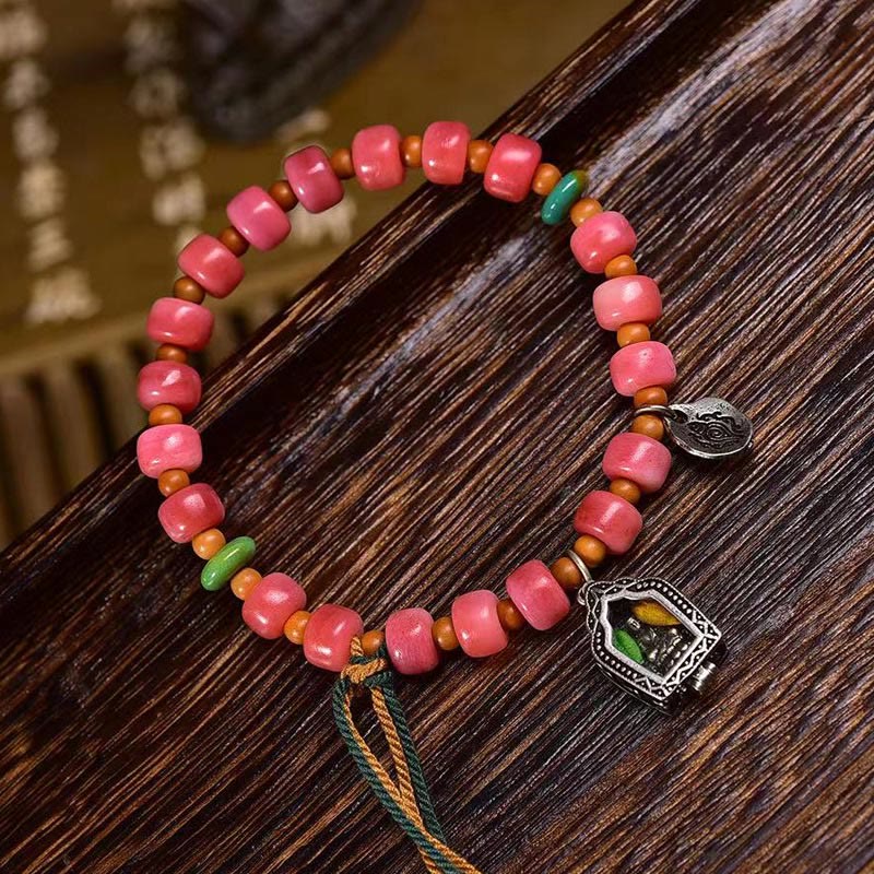 Buddha Stones Tibetan Camel Bone Red Agate Luck Bracelet - image 1