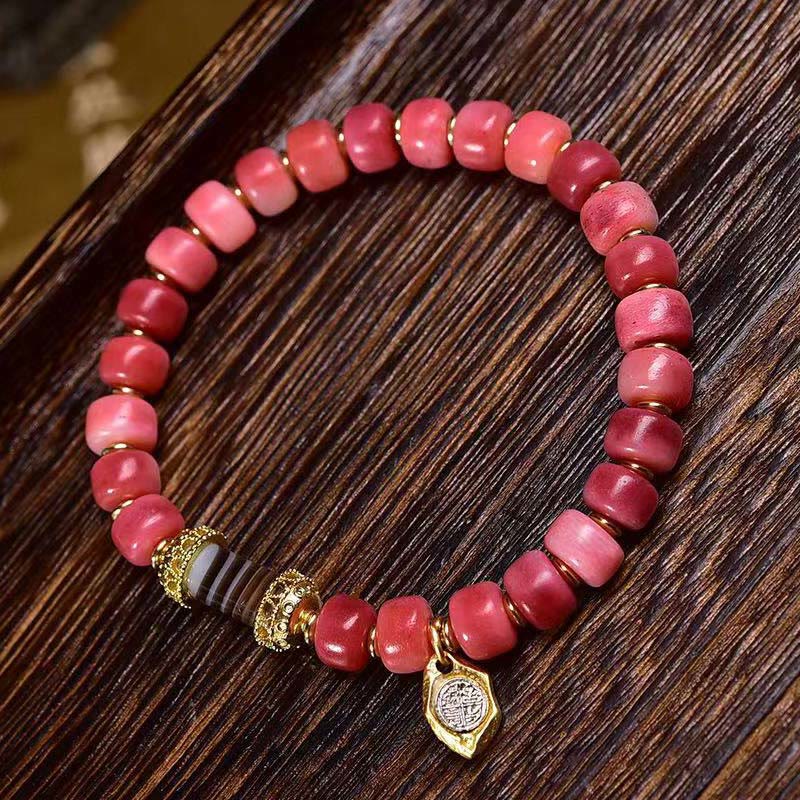 Buddha Stones Tibetan Camel Bone Red Agate Luck Bracelet - image 7