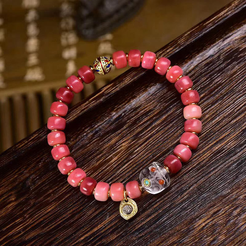 Buddha Stones Tibetan Camel Bone Red Agate Luck Bracelet - D Style(Wrist Circumference: 6.69 in(17 cm)) - image 10