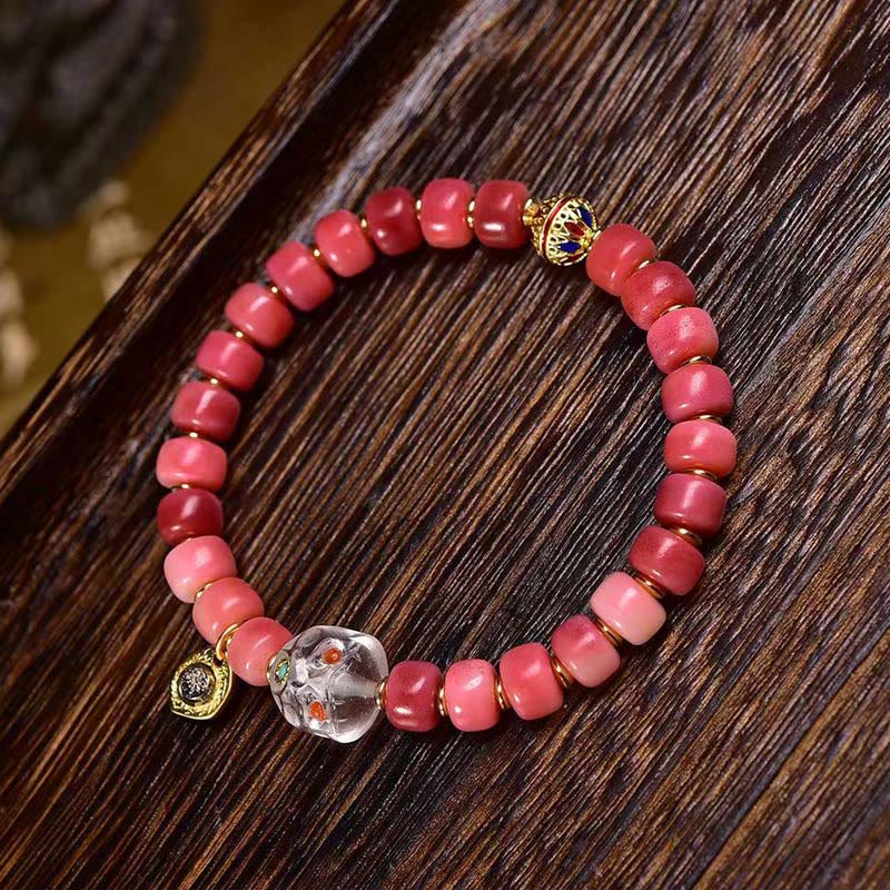 Buddha Stones Tibetan Camel Bone Red Agate Luck Bracelet - image 11