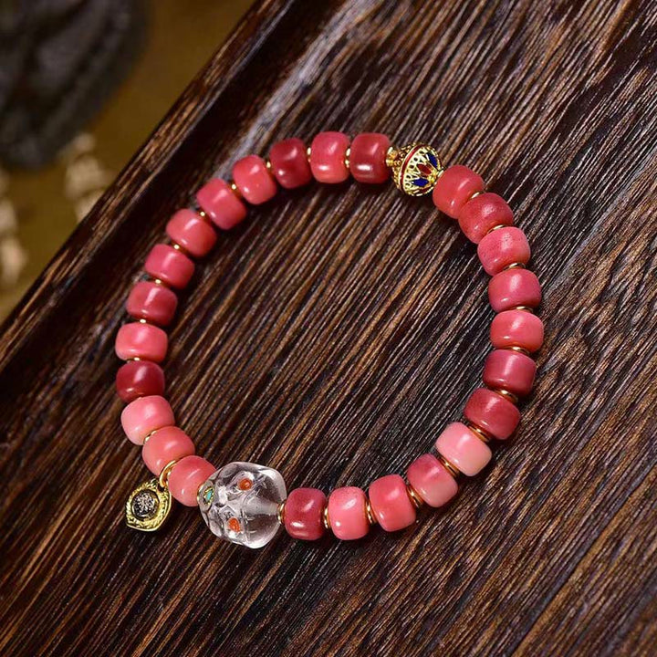 Buddha Stones Tibetan Camel Bone Red Agate Luck Bracelet - image 11