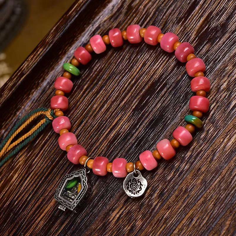 Buddha Stones Tibetan Camel Bone Red Agate Luck Bracelet - A Style(Wrist Circumference: 6.69 in(17 cm)) - image 0