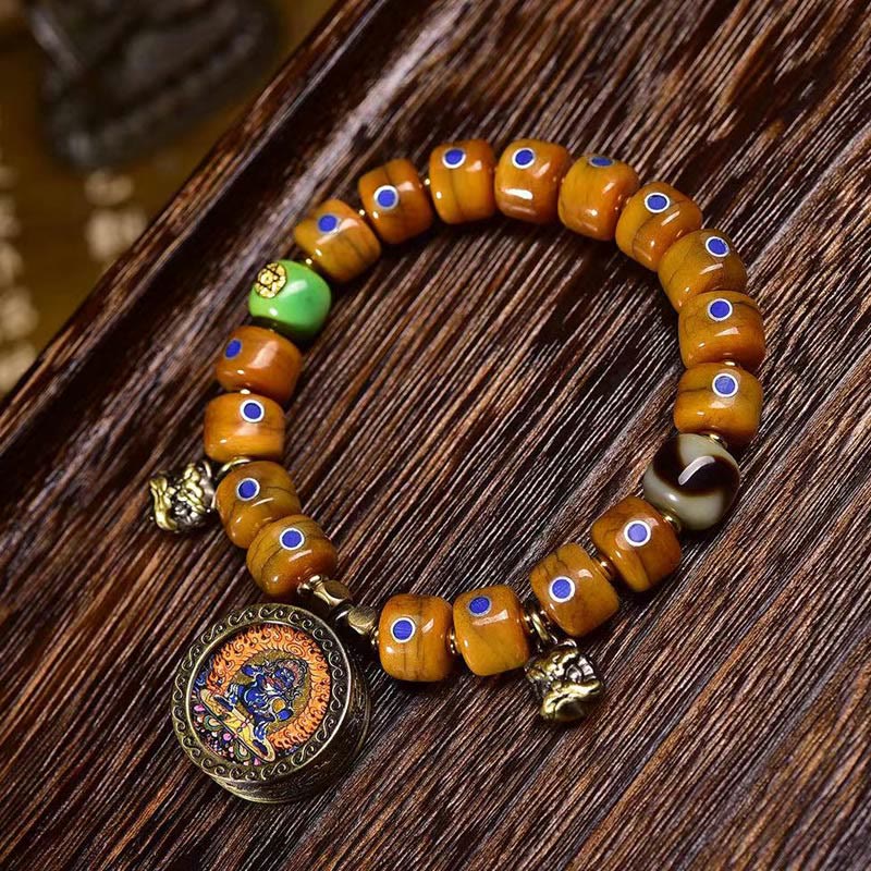 Buddha Stones Vintage Tibetan Bone Beads Braided Rope Positive Balance Bracelet - C Style(Bead Size: 0.39*0.31 in(1.0*0.8 cm)) - image 0