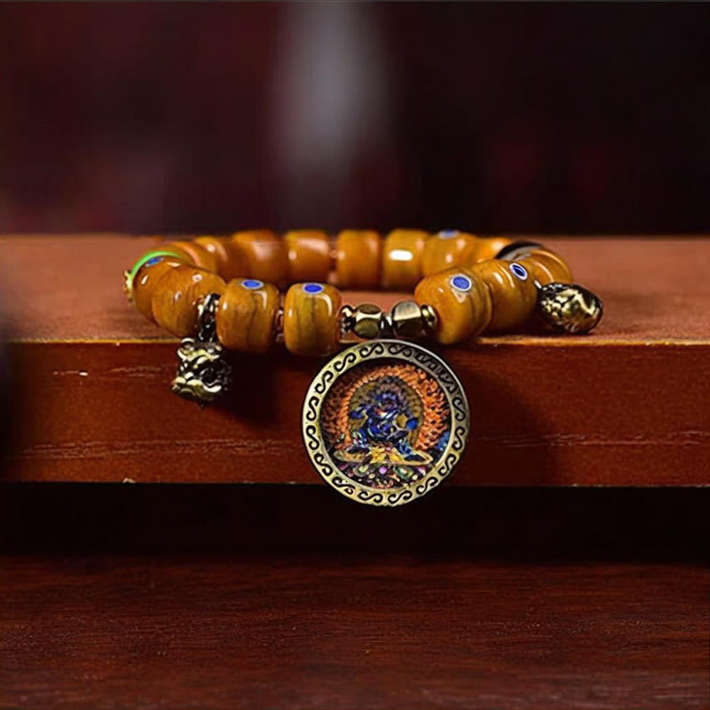 Buddha Stones Vintage Tibetan Bone Beads Braided Rope Positive Balance Bracelet - image 12