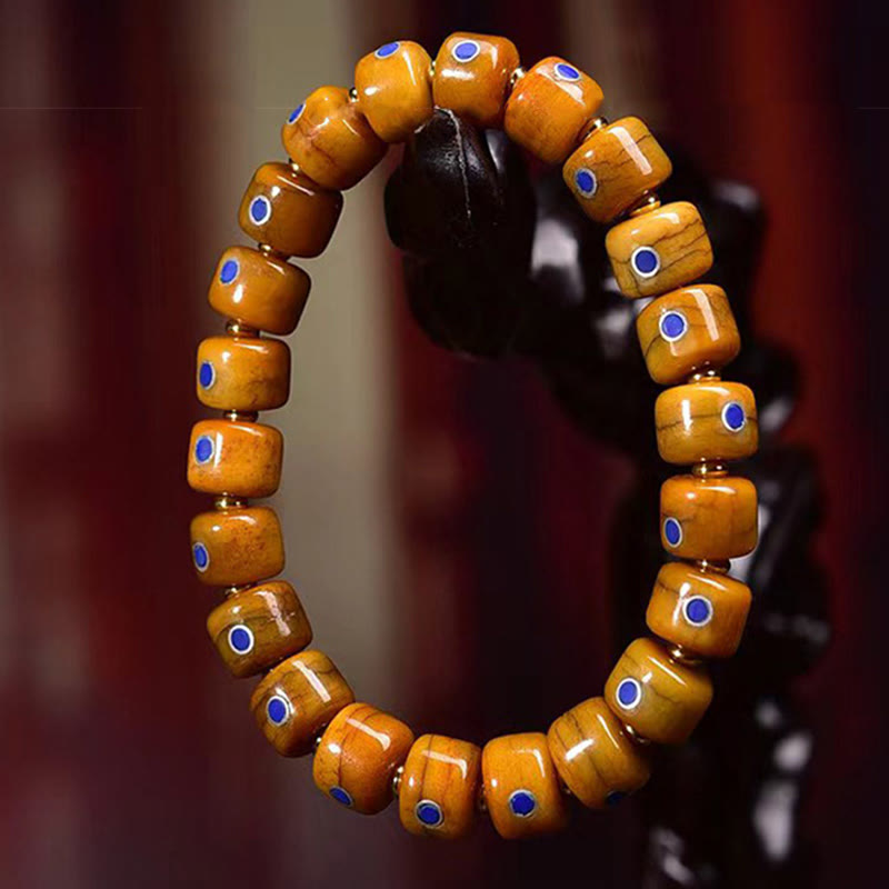 Buddha Stones Vintage Tibetan Bone Beads Braided Rope Positive Balance Bracelet - image 8