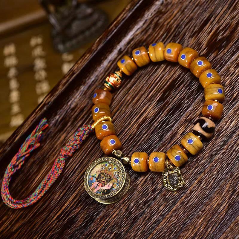 Buddha Stones Vintage Tibetan Bone Beads Braided Rope Positive Balance Bracelet - image 10