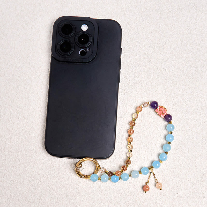 Buddha Stones Natural Super Seven Crystal Protection Key Chain Phone Hanging Decoration - image 3