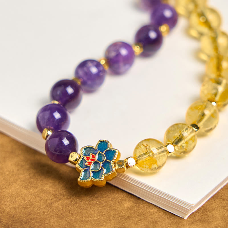 Buddha Stones Natural Amethyst Citrine Healing Key Chain Phone Hanging Decoration - image 2