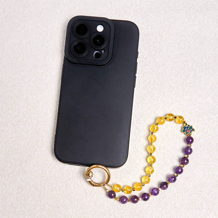 Buddha Stones Natural Amethyst Citrine Healing Key Chain Phone Hanging Decoration - image 3