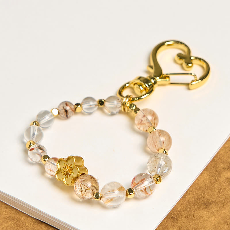 Buddha Stones Natural Super Seven Crystal Plum Blossom Spiritual Chain Bag Hanging Decoration - Super Seven Crystal - image 0
