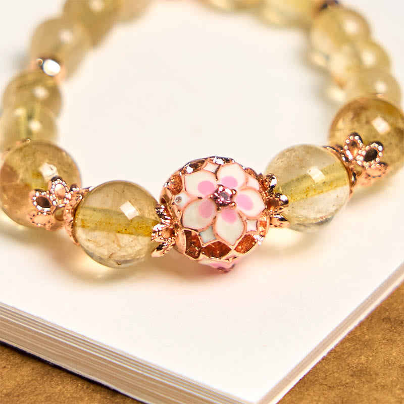 Buddha Stones Golden Rutilated Quartz Wealth Key Chain Hanging Decoration - image 2