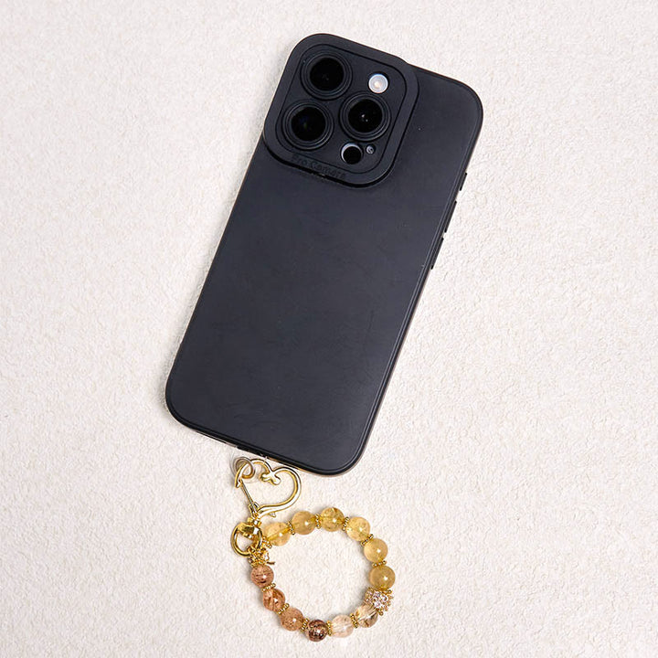 Buddha Stones Golden Rutilated Quartz Auspiciousness Key Chain Hanging Decoration - image 2