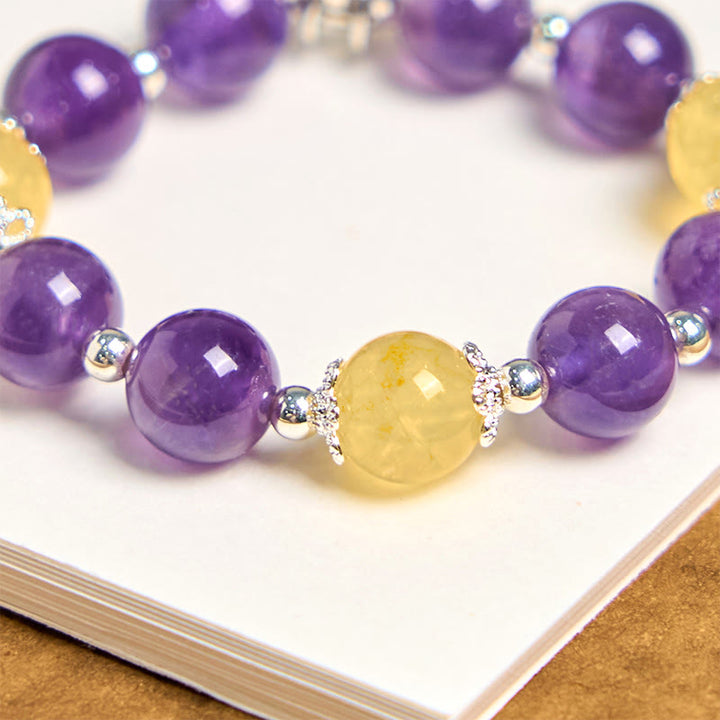 Buddha Stones Natural Amethyst Citrine Positive Key Chain Bag Hanging Decoration - image 3