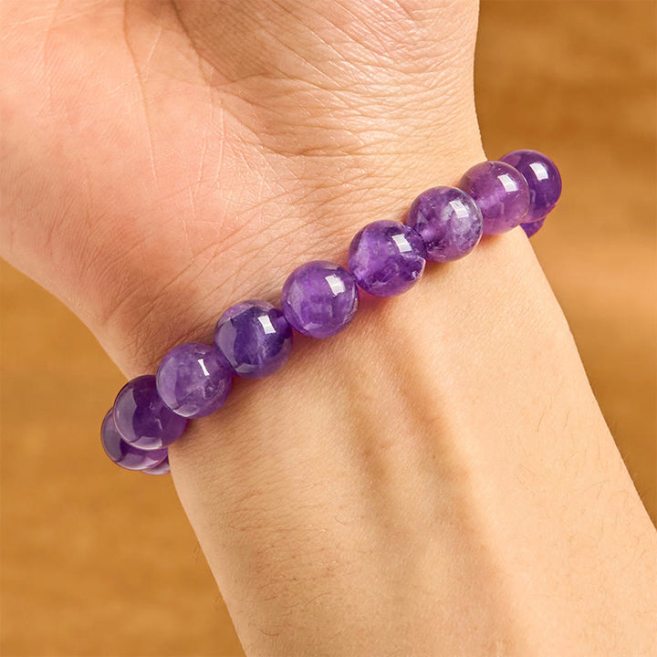 Buddha Stones Natural Amethyst Peace Buckle Charm Spiritual Bracelet - image 3