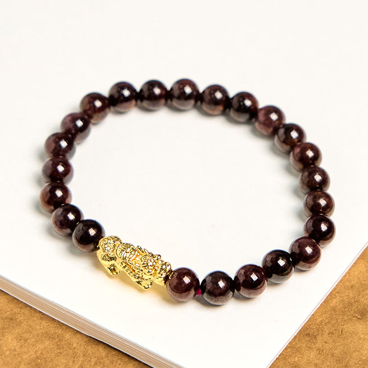 Buddha Stones Natural Garnet Beads PiXiu Protection Bracelet - image 3