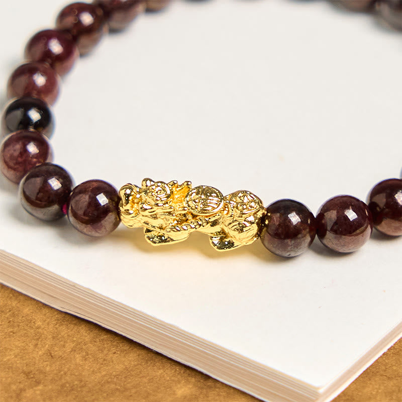 Buddha Stones Natural Garnet Beads PiXiu Protection Bracelet - image 4