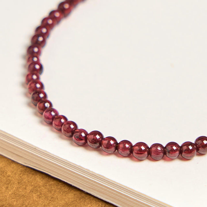 Buddha Stones Natural 3mm Garnet Beads PiXiu Flower Purification Multilayer Bracelet - image 5