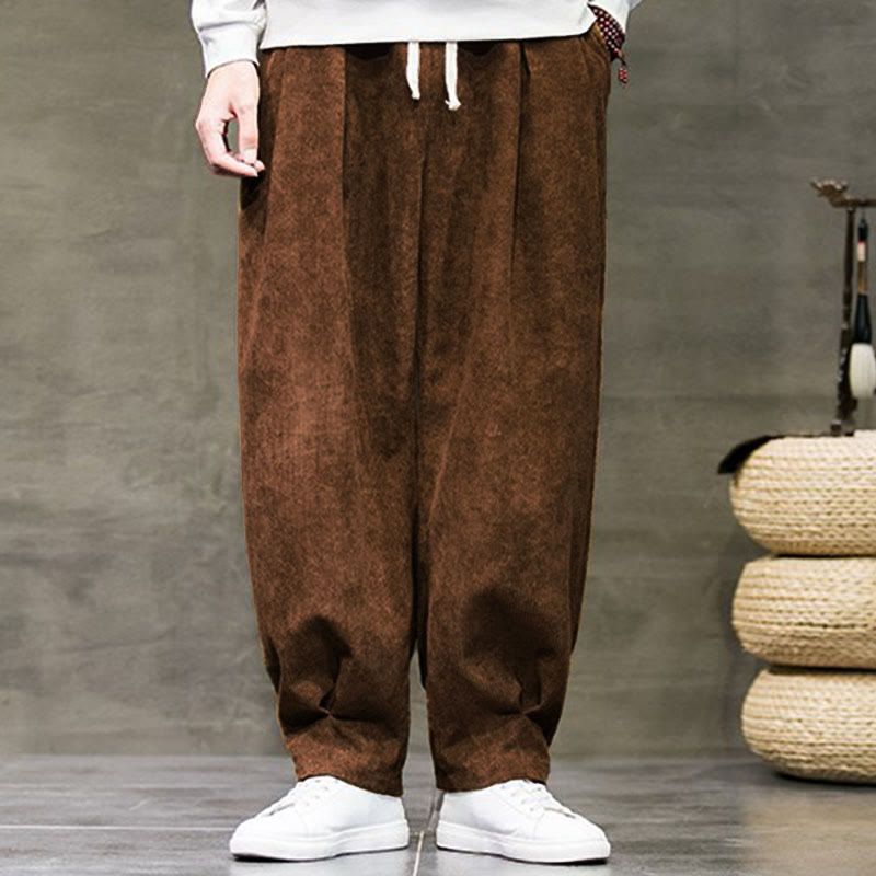 Buddha Stones Casual Plain Cotton Bloomer Men's Pants With Pockets - image 33