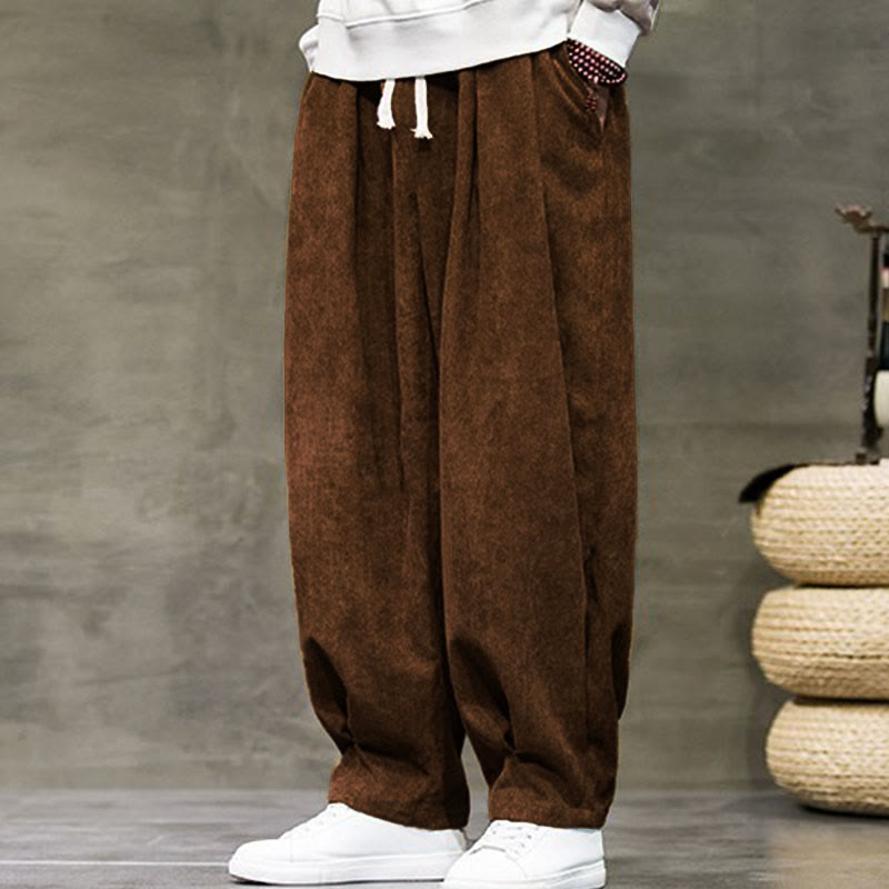 Buddha Stones Casual Plain Cotton Bloomer Men's Pants With Pockets - image 29